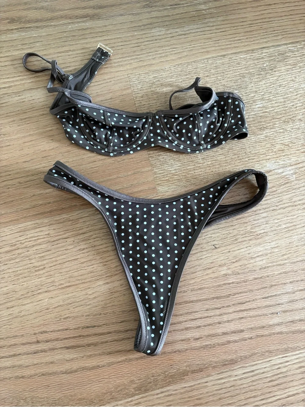 Frankie’s Bikinis polka dot bikini set